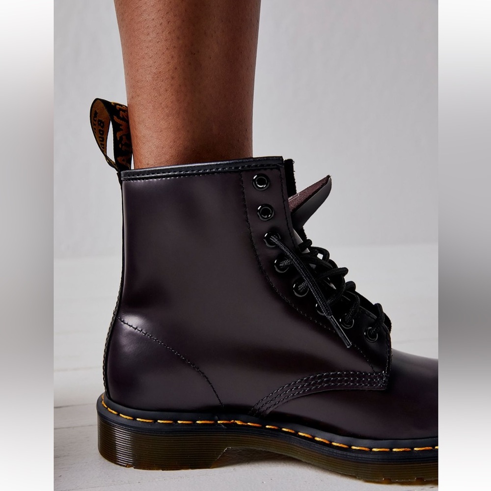 Dr. Martens 1460 Smooth Leather Lace-Up Boots in Burgundy - Picture 5 of 17